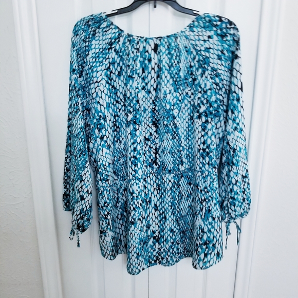 Snake Print Peasant Blouse - Picture 2 of 11